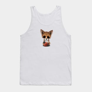 Cute Baby Fox Playing With Basketball Tank Top